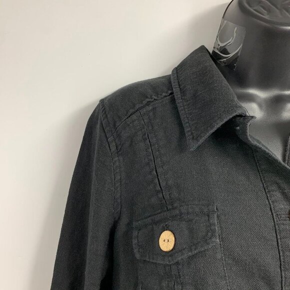 Sigrid Olsen Women's Linen Blend Button Long Sleeve Denim Jacket Size 10 - Picture 3 of 12